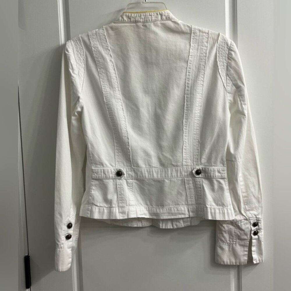 Garnet Hill 100% Cotton White Military Style Jacket size 4 Contemporary - Picture 6 of 13